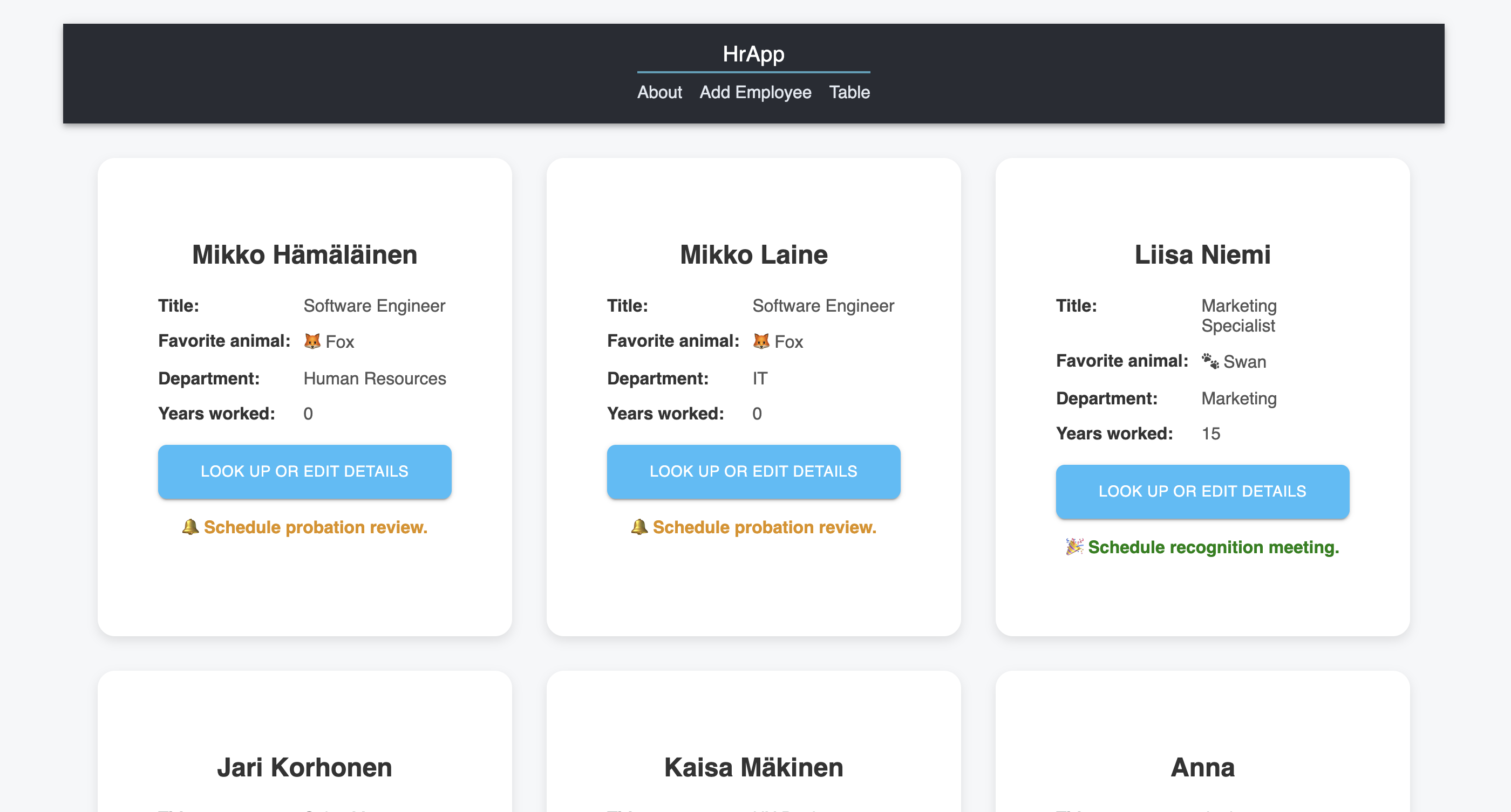 HR Manager App Hover
